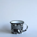 Emaye Siyah Mermer Desen Kupa 350 ml