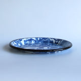 Emaye Lacivert Mermer Desen Tabak 25cm