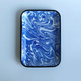 Emaye Lacivert Mermer Desen Tepsi V3