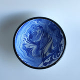 Emaye Lacivert Mermer Desen Kase 20 cm