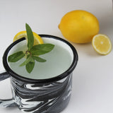 Emaye Siyah Mermer Desen Kupa 350 ml