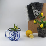 Emaye Lacivert Mermer Desen Kupa 350 ml