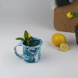 Emaye Turkuaz Mermer Desen Kupa 250ml