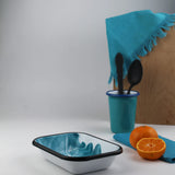 Emaye Turkuaz Mermer Desen Meze V1