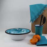 Emaye Turkuaz Mermer Desen Kase 20 cm