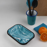 Emaye Turkuaz Mermer Desen Meze V1