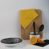 Emaye Siyah Mermer Desen Tabak 17cm