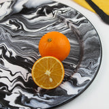 Emaye Siyah Mermer Desen Supla