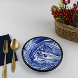 Emaye Lacivert Mermer Desen Tabak 21cm