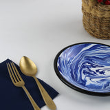 Emaye Lacivert Mermer Desen Tabak 21cm