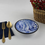 Emaye Lacivert Mermer Desen Tabak 17cm