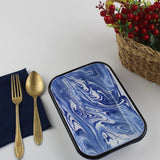 Emaye Lacivert Mermer Desen Meze Tabağı V2